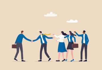 UBS taps Jefferies for GP-led hire – updated Illustration of a team of businesspeople welcoming a new employee