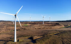 Onshore wind farm located in the mountains of Northern Ireland