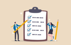 Task checklist, clipboard with to do list checkmark, task management to track work completion, accomplishment, survey or questionnaire concept, business people with pencil and checklist clipboard.
