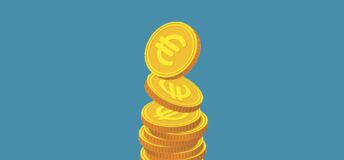 Illustration of a stack of gold Euro coins