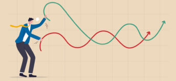 Secondaries activity expected to pick up in H2 after bumpy first half Businessman plays battle rope to control market graph
