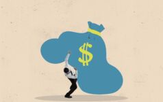 CV pricing climbs amid new buyside capital formation – Houlihan Lokey Businessman burdened by a blue sack of money