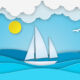 Illustration of a sailboat on the sea