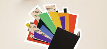 Book with colours coming out of it