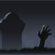 A hand coming out of a grave