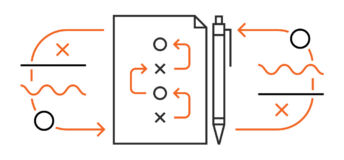 An illustration of a pen and notepad